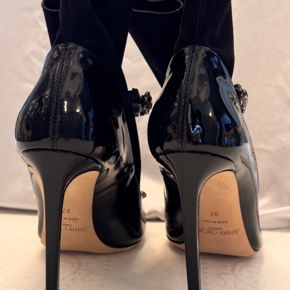 Brand New Jimmy Choo  Maxura Leather 100  Chystal Booties. Size 7 - Picture 11 of 11
